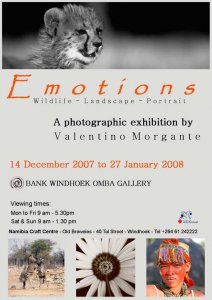 Poster della mostra Emotions a Windhoek